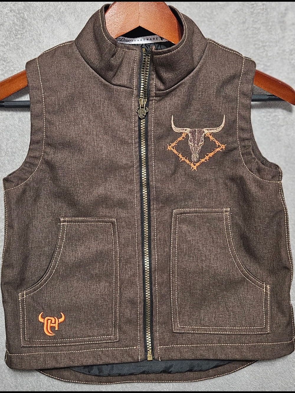 Kids Cowboy Hardware  Brown Woodsman Poly Vest